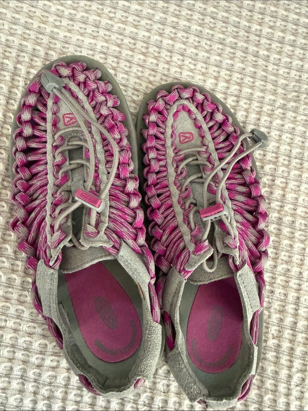 Keen Women's Pink and Gray Braided Outdoor Sandals
